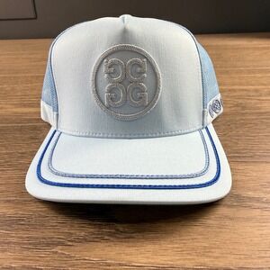G/Fore Soutache Knit Interlock Tall Trucker Hat, Adjustable, One Size Blue NWT